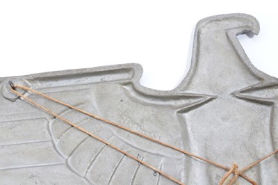 Lot 729 - Second World War period Nazi cast aluminium Eagle plaque, possibly form a civic building, reverse stamped CA1 - Mg- S1, wing span 71cm