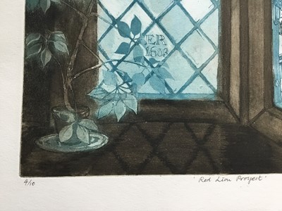Lot 39 - Penny Berry Paterson (1941-2021) etching and aquatint, Red Lion Prospect,, signed and numbered 4/10, 25 x 35cm