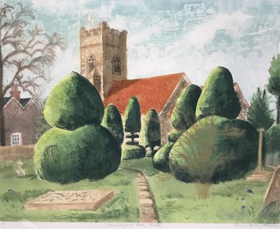 Lot 201 - Penny Berry Paterson (1941-2021) colour print, Churchyard Path, Borley, signed and numbered 1/1, 38 x 50cm
