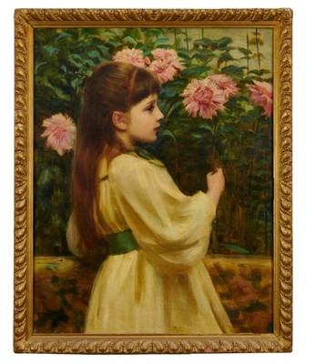 Lot 1273 - Continental School. Late 19th / early 20th century - Girl with flowers