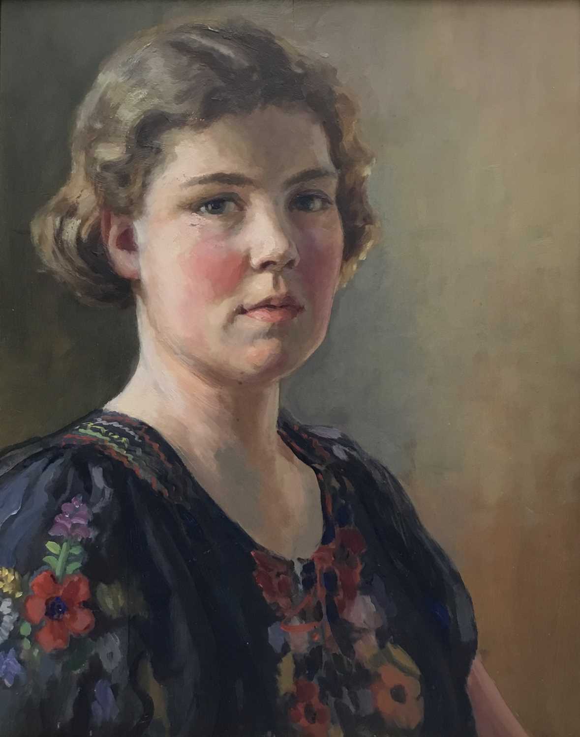 Lot 48 - Max Hoffler (1892-1963) oil in board portrait of a young lady