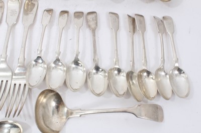 Lot 360 - selection of 19th century fiddle pattern flatware 45 pieces
