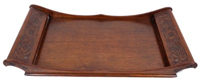 Lot 763 - Arthur Simpson of Kendal: arts and crafts carved oak tray
