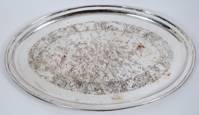 Lot 764 - Rare silver plated copper tray by W H Masson of Keswick