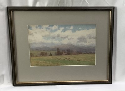 Lot 176 - John Barlow Wood (1862-1949) watercolour - Summer landscape, and another by the same hand and a print (3)