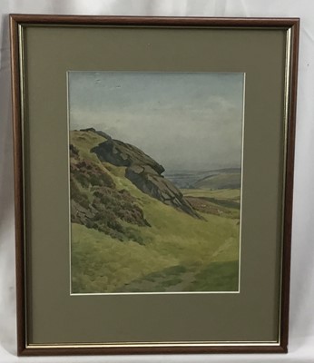 Lot 176 - John Barlow Wood (1862-1949) watercolour - Summer landscape, and another by the same hand and a print (3)
