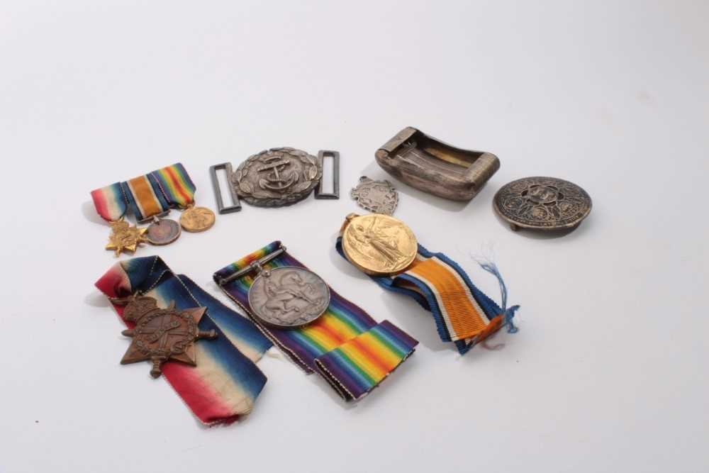 Lot 752 - First World War 1914 - 15 Star named to 2849 CPL S.T. Lidbetter. S. Staff: R. Together with. Victory medal named to 2849 A. SJT. S. T. Lidbetter. S. Staff. R., together with miniature medals