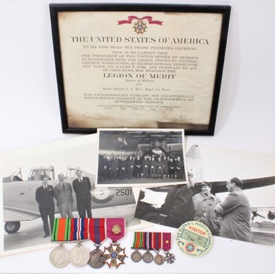 Lot 895 - Interesting Royal Air Force (R.A.F.) medal group and ephemera relating to Air Commodore Cedric Arnold Bell.