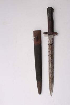 Lot 1015 - Scarce Edwardian 1903 Pattern  bayonet with scabbard