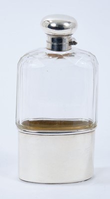 Lot 347 - Edwardian silver mounted cut glass hip flask