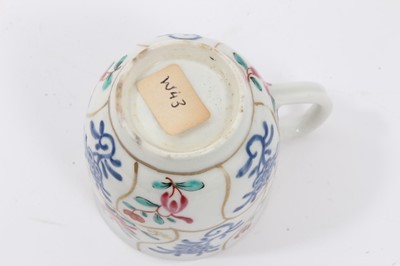Lot 78 - Worcester coffee cup, circa 1770, painted with a variant of the Queen's pattern, 6.25cm high