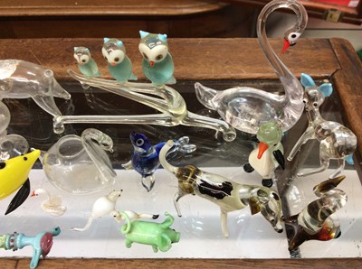 Lot 571 - Collection of glass animal ornaments etc