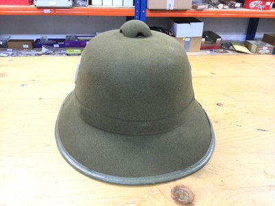 Lot 735 - Group of 5 replica Nazi Officers caps, side caps and helmets to include a replica Afrika Korps helmet (5)