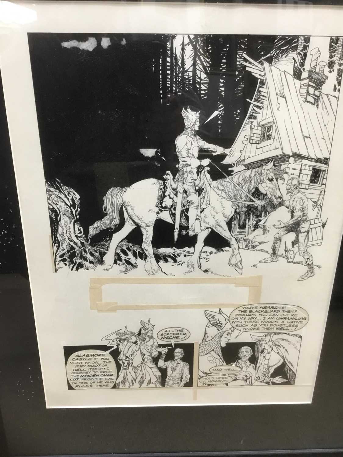 Lot 2 - Comic Book interest: Attributed to Estaban Moroto (b. 1942) series of eight original illustrations for a comic book publication