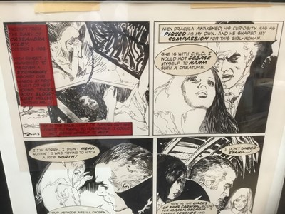 Lot 3 - Horror Comic Book interest: Attributed to Estaban Moroto (b. 1942) two illustrations for a comic book publication