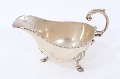 Lot 339 - Pair Victorian sauce boats of conventional form, and one other.