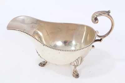 Lot 339 - Pair Victorian sauce boats of conventional form, and one other.