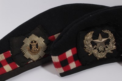 Lot 745 - Cameronians (Scottish Rifles) Glengarry cap together with another Royal Scots Glengarry cap and two other Glengarry caps (4)