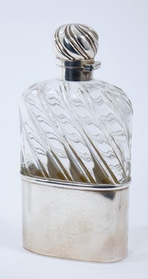 Lot 349 - Victorian silver mounted cut glass spirit flask