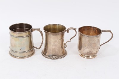 Lot 352 - Late 1920s silver christening mug and two others