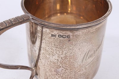 Lot 352 - Late 1920s silver christening mug and two others