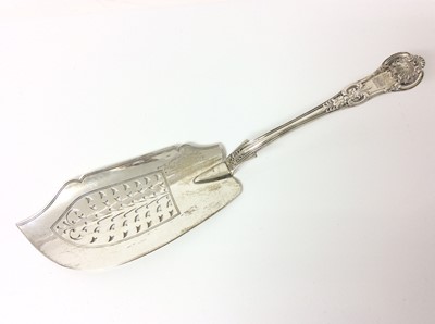 Lot 356 - Early Victorian Scottish silver single struck, Queens Pattern fish slice, with pierced blade