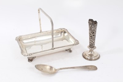 Lot 362 - Victorian swing handled dish of rectangular form, and other items