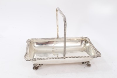 Lot 362 - Victorian swing handled dish of rectangular form, and other items
