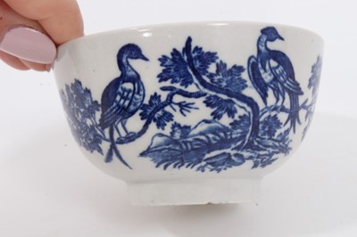 Lot 90 - Worcester tea bowl and saucer, circa 1775, printed with the Birds in Branches pattern, the saucer measuring 13cm diameter 
Provenance: Williams-Wood Collection
