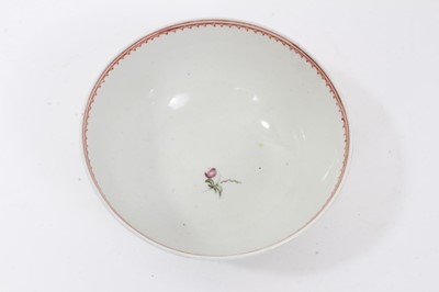 Lot 94 - New Hall bowl, circa 1800, polychrome painted with Chinese figures, 15cm diameter