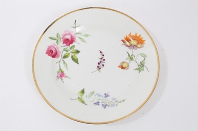 Lot 102 - Swansea plate, circa 1815, polychrome painted with flowers, with gilt rim, impressed Swansea and trident marks to base, 20.5cm diameter