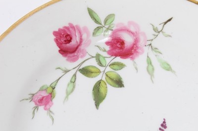 Lot 102 - Swansea plate, circa 1815, polychrome painted with flowers, with gilt rim, impressed Swansea and trident marks to base, 20.5cm diameter