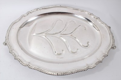 Lot 375 - Old Sheffield plate venison dish with draining tree and reservoir