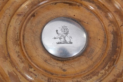 Lot 369 - A pair of Old Sheffield plate coasters with double gadroon mounts and a central engraved boss