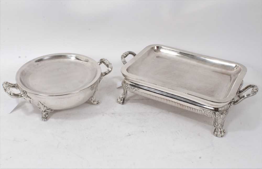 Lot 374 - Two Old Sheffield plate warmer bases