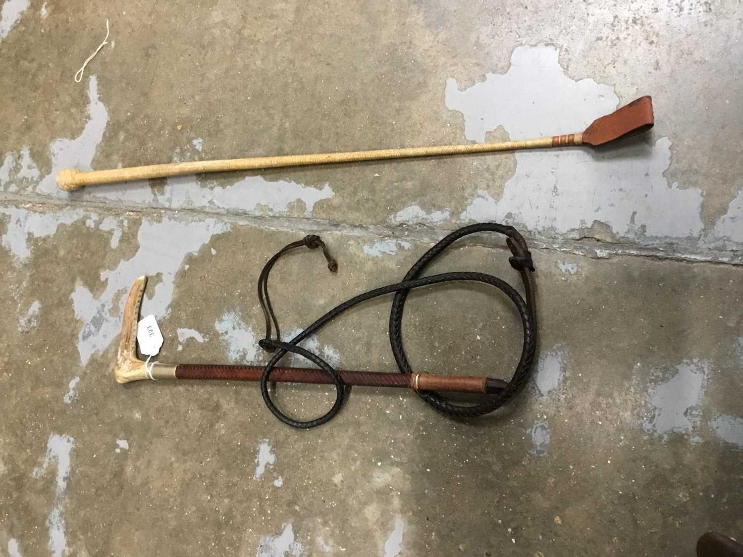 Lot 323 Riding crop and whip