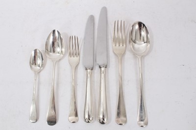 Lot 381 - Composite canteen of Georgian and later Old English and Hanoverian pattern cutlery