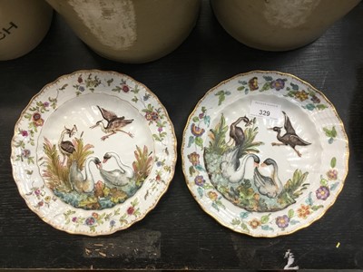 Lot 329 - Three Herend dessert plates including Blind Earl type plates