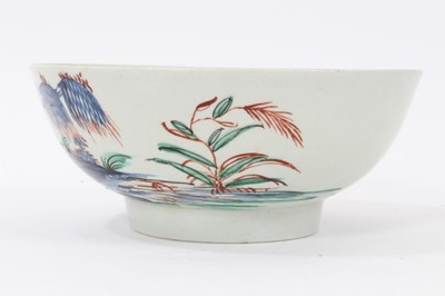 Lot 170 - Liverpool round bowl, painted in Chinese style, circa 1770