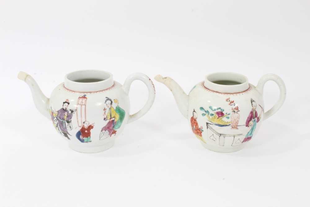 Lot 173 - Worcester polychrome teapot and a Liverpool teapot (no covers)
