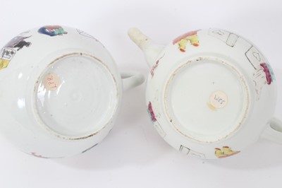 Lot 173 - Worcester polychrome teapot and a Liverpool teapot (no covers)