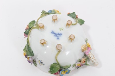 Lot 172 - Meissen flower applied cup and saucer, circa 1860-80