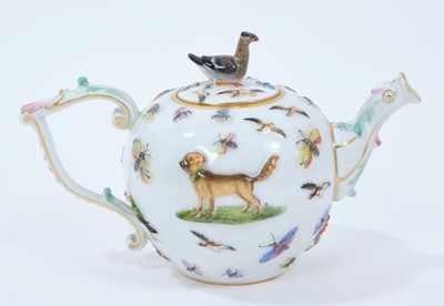 Lot 171 - Meissen bird and animal moulded teapot and cover, circa 1880