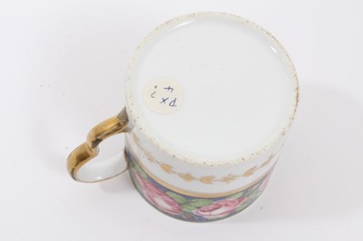 Lot 184 - A very rare Wxxx Factory helmet shaped jug - ex Godden Reference Collection, and a Paris porcelain coffee can, in Pinxton style