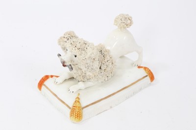 Lot 160 - Staffordshire porcelain model of a begging poodle, circa 1830-40