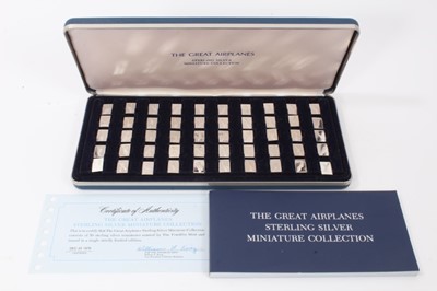 Lot 712 - Franklin mint Sterling silver miniature collection - The Great Airplanes