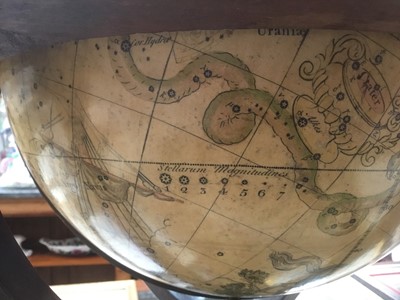 Lot 882 - Fine 18th century English 12 inch Celestial table globe