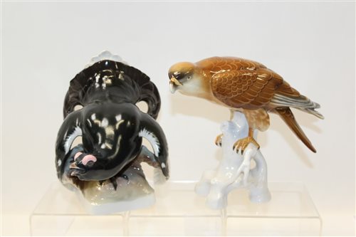 Lot 1081 - Two German porcelain models - Golden Eagle and...