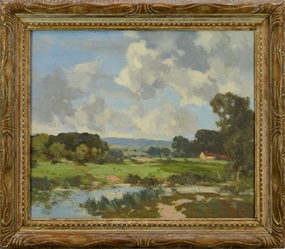 Lot 1204 - Lewis Taylor Gibb (1873-1945) oil on canvas - 'Scottish Memories', artists label verso and Dicksee & Co., Glasgow 1938 label, 50cm x 60cm, in gilt frame