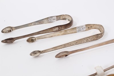 Lot 736 - Good collection of silver and other sugar nips, 18th century and later